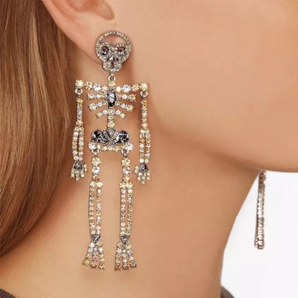 Halloween Two-Toned Skeleton Earrings